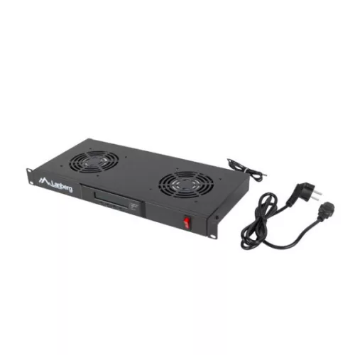 Lanberg AK-1502-B 19 1U 2x ventilátor + termosztát egység LCD kijelzővel