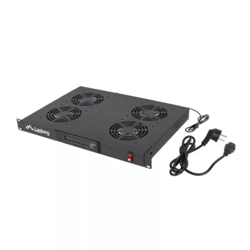Lanberg AK-1503-B 19 1U 4x ventilátor + termosztát ventilátor egység LCD kijelzővel