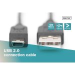 DIGITUS AK-300130-018-S High Speed 2.0 mini USB B - USB type A kábel 1,8m