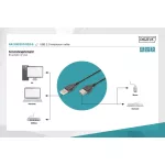 DIGITUS AK-300200-018-S High Speed 2.0 USB AM/F 1,8m hosszabbító kábel