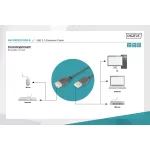 DIGITUS AK-300202-030-S High Speed árnyékolt USB 2.0 hosszabbító kábel 3m