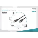 DIGITUS AK-300203-018-S High Speed USB 3.0 hosszabbító kábel 1,8m