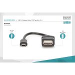 DIGITUS AK-300310-002-S OTG 2.0 mini USB-B - USB-A anya adapter
