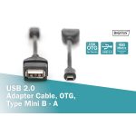 DIGITUS AK-300310-002-S OTG 2.0 mini USB-B - USB-A anya adapter