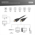 DIGITUS AK-330107-020-S High Speed UHD 4K 3D 30Hz 2.0 aranyozott Ethernet HDMI kábel 2m