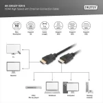 DIGITUS AK-330107-030-S High Speed UHD 4K 3D 30Hz 2.0 aranyozott Ethernet HDMI kábel 3m