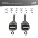 DIGITUS AK-330114-050-S High Speed Full HD 3D 30Hz 1.4 aranyozott Ethernet HDMI kábel 5m