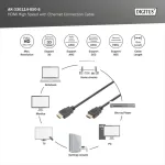 DIGITUS AK-330114-050-S High Speed Full HD 3D 30Hz 1.4 aranyozott Ethernet HDMI kábel 5m
