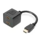 DIGITUS AK-330400-002-S Full HD 3D 24Hz aranyozott HDMI Y-elosztó kábel 0,2m