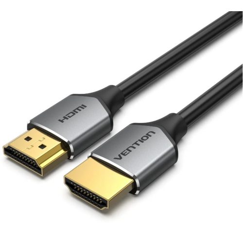 Vention HDMI/M -> HDMI/M, (Ultra vékony kivitel, Szürke Aluminum Ötvözet), 0,5m, kábel