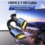 Vention HDMI/M -> HDMI/M (8K, alu, kék), 1m, kábel