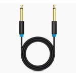 Vention 6.5mm jack/M -> 6.5mm jack/M kábel, (fekete, aranyozott),  1m, kábel