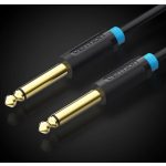 Vention 6.5mm jack/M -> 6.5mm jack/M kábel, (fekete, aranyozott), 1,5m, kábel