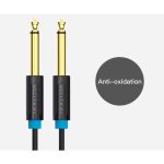 Vention 6.5mm jack/M -> 6.5mm jack/M kábel, (fekete, aranyozott), 3m, kábel