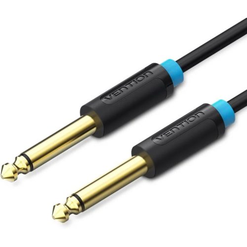 Vention 6.5mm jack/M -> 6.5mm jack/M,  (audio,fekete), 10m, kábel