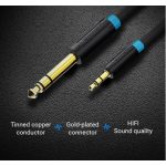 Vention 6.5mm jack/M -> 3.5mm jack/M,  (audio,fekete), 2m, kábel