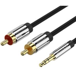   Vention 3.5mm jack/M -> 2*RCA/M,  (audio, aranyozott, fémház), 2m, kábel