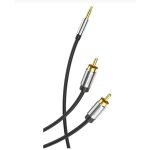 Vention 3.5mm jack/M -> 2*RCA/M,  (audio, aranyozott, fémház), 10m, kábel