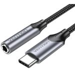 Vention USB-C/M -> 3.5mm/F , (fülhallgató, alu,szürke), 0,1m, kábel