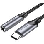 Vention USB-C/M -> 3.5mm/F , (fülhallgató, alu,szürke), 1m, kábel
