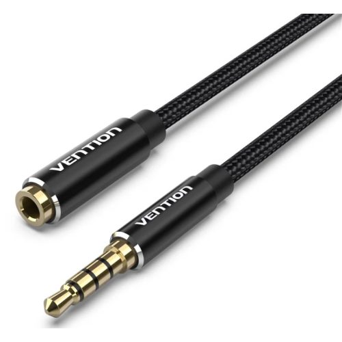 Vention 3.5mm jack/M -> 3.5mm/F , (hosszabbító,audio,fekete),  5m, kábel