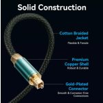 Vention Toslink optikai,  (audio,réz, szövet, zöld), 5m, kábel