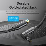 Vention Toslink optikai, (audio,90 fokos, alu,fekete), 1,5m, kábel