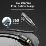 Vention Toslink optikai,  (audio,90 fokos, alu,fekete), 2m, kábel