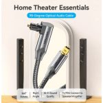 Vention Toslink optikai,  (audio,90 fokos, alu,fekete), 3m, kábel