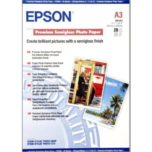 Epson prémium selyemfényű fotópapír (A3, 20 lap, 251g)