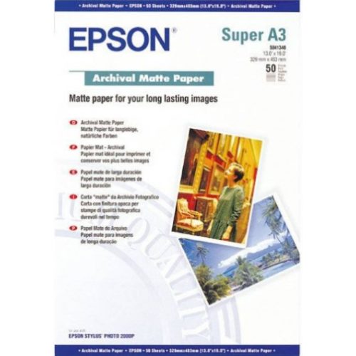 Epson matt archiváló fotópapír (A3+, 50 lap, 192g)