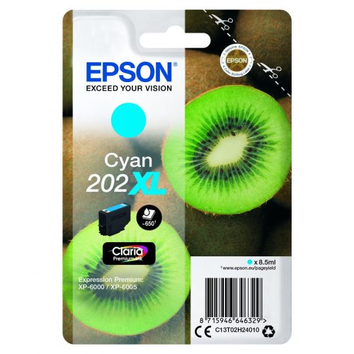 Epson T02H2 Tintapatron Cyan 8,5ml No.202XL