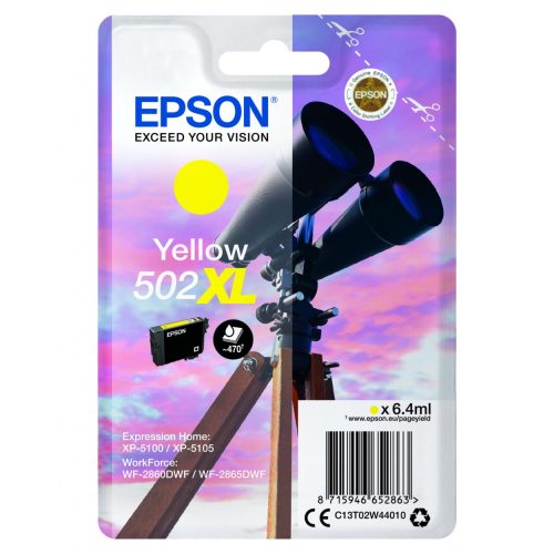 Epson T02W4 Tintapatron Yellow 6,4ml No.502XL