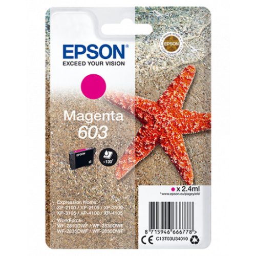 Epson T03U3 Tintapatron Magenta 2,4ml No.603