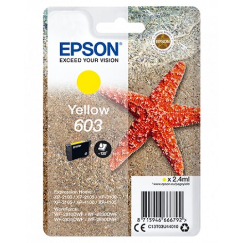 Epson T03U4 Tintapatron Yellow 2,4ml No.603