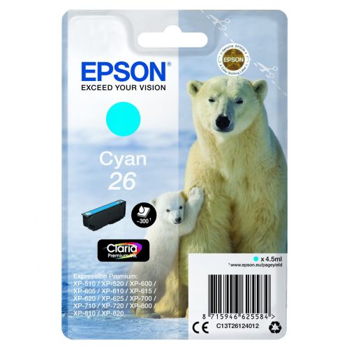 Epson T2612 Tintapatron Cyan 4,5ml No.26