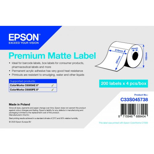 Epson prémium matt inkjet 210mm x 297 mm 200 címke/tekercs