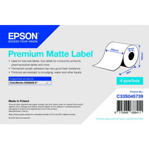 Epson prémium matt inkjet 203mm x 60m 265 címke/tekercs