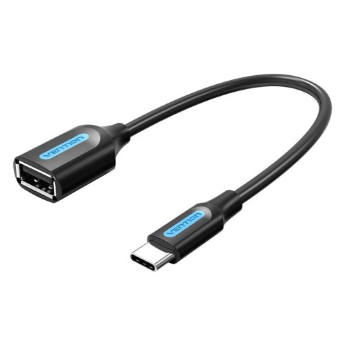 Vention USB-C 2.0/M ->  USB-A/F, 0,15m, (OTG,fekete,PVC), kábel