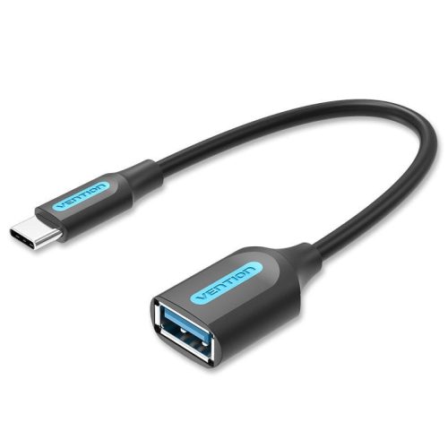 Vention USB-C 3.1/M ->  USB-A/F, 0,15m, (OTG,fekete,PVC), kábel