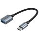 Vention USB-C 3.0/M ->  USB-A/F,0,15m, (OTG,szürke, alu), kábel