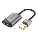 Vention USB 2.0 -> 3,5mm/F (külső, szürke, OMTP-CTIA), 0,15m,  hangkártya