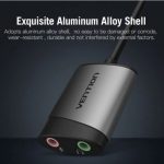 Vention USB 2.0 -> 3,5mm/F (külső, szürke), 0,15m,  hangkártya