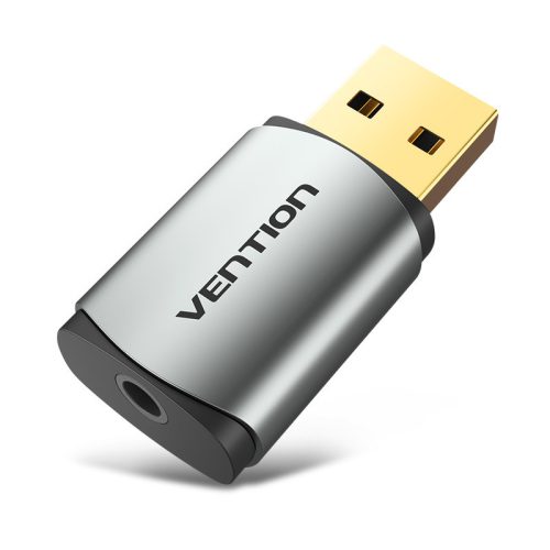 Vention USB 2.0 -> 3,5mm/F (külső, szürke,CTIA),  hangkártya