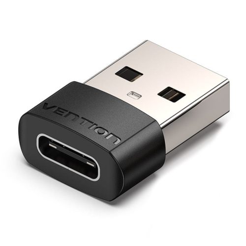 Vention USB-A 2.0/M -> USB-C/F, (PVC, fekete), adapter