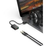 Vention USB-A 2.0/M -> 2*3,5mm/F (külső, fekete), 0,15m, hangkártya