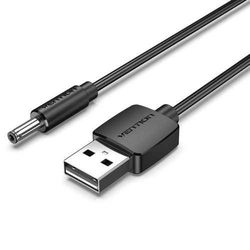 Vention USB-A -> 3.5mm jack/M, 0,5m, (5V, DC power, fekete), kábel