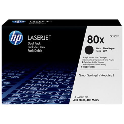 HP CF280XD Toner Black 2*6.900 oldal kapacitás No.80X