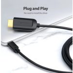 Vention USB-C -> HDMI (fekete), 1,5m, kábel