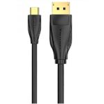 Vention USB-C -> Displayport, 1,5m, (fekete), kábel